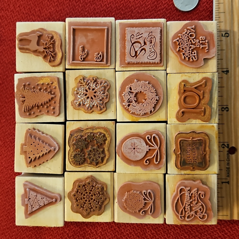 Recollections 16 Piece rubber stamp set Christmas New and gently used Cardmaking - Picture 3 of 7